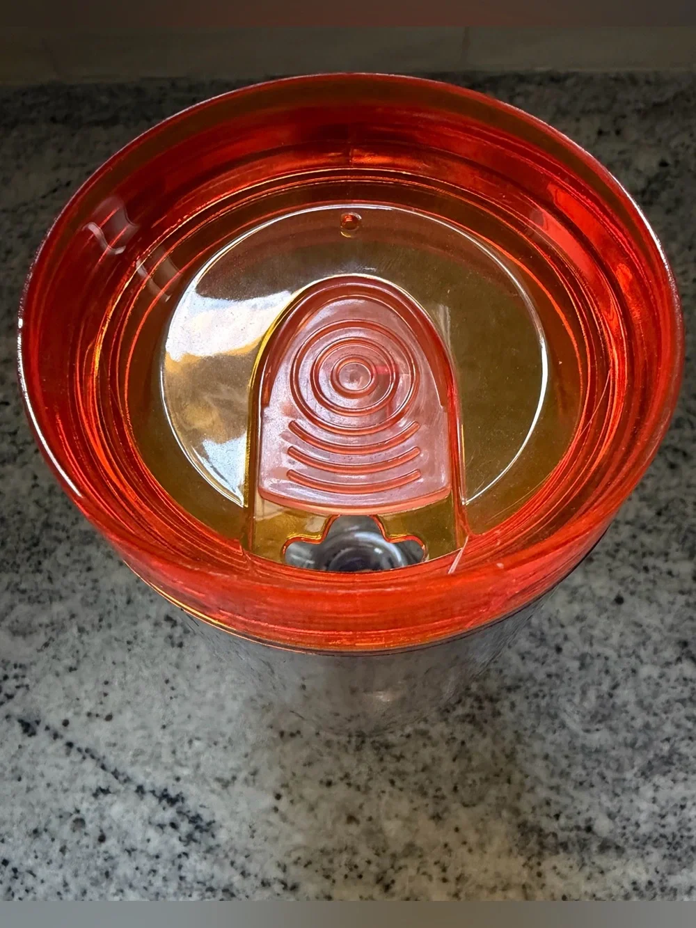 New Insulated Lightweight Travel-Friendly Clear Wine Tumbler with Orange Lid